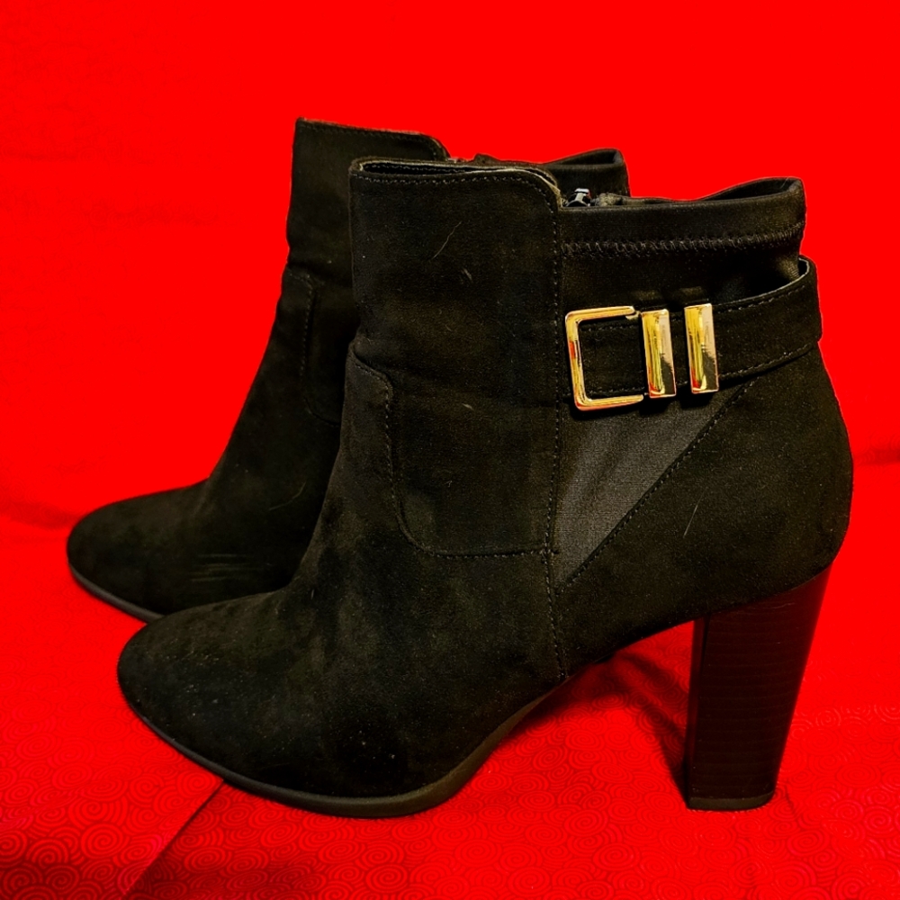Faux suede ankle boots